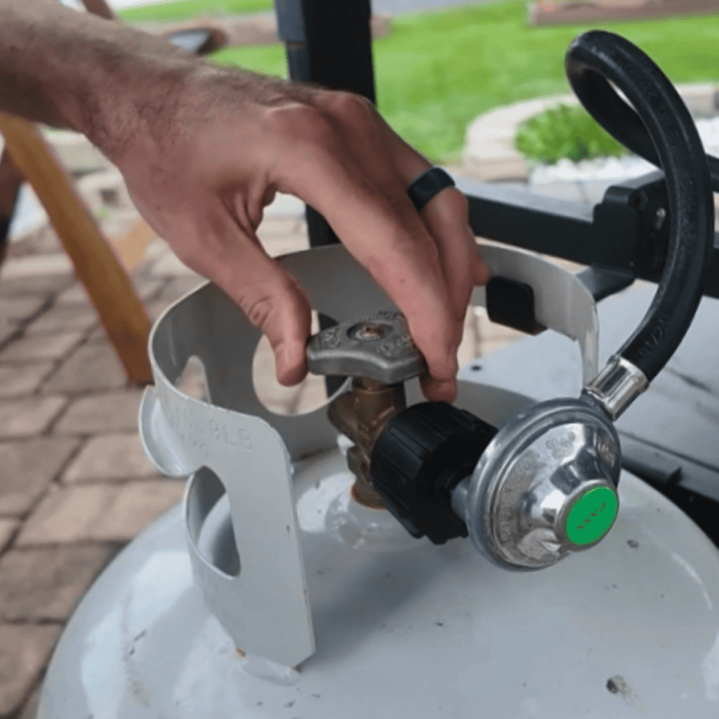 opening a propane tank.